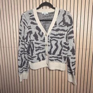 221 Madewell V-Neck Cardigan in Abstract Animal (Size M)